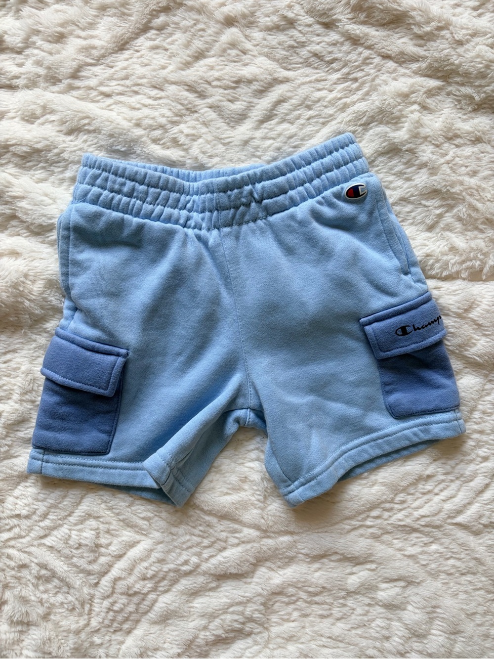 Champion Light Blue Kids Cargo Shorts with Side Pockets